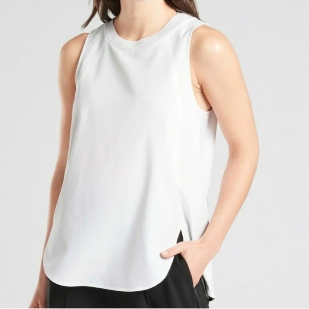 Athleta White Sleeveless Muscle Tank Top